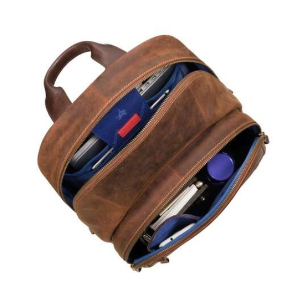 Skórzany duży plecak na laptop 13” Visconti TC-80 brązowy
