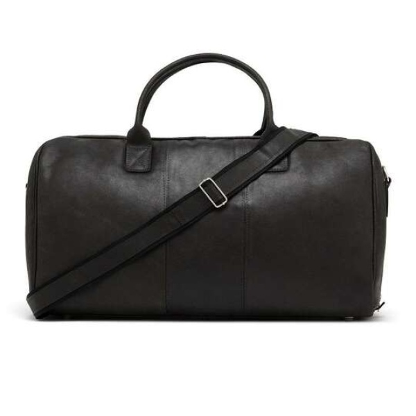 Skórzana torba podróżna na ramię Brodrene BL10 czarna