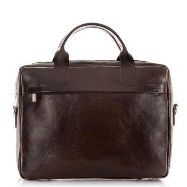 Duża skórzana torba męska Brodrene R03XL – brązowa ciemna