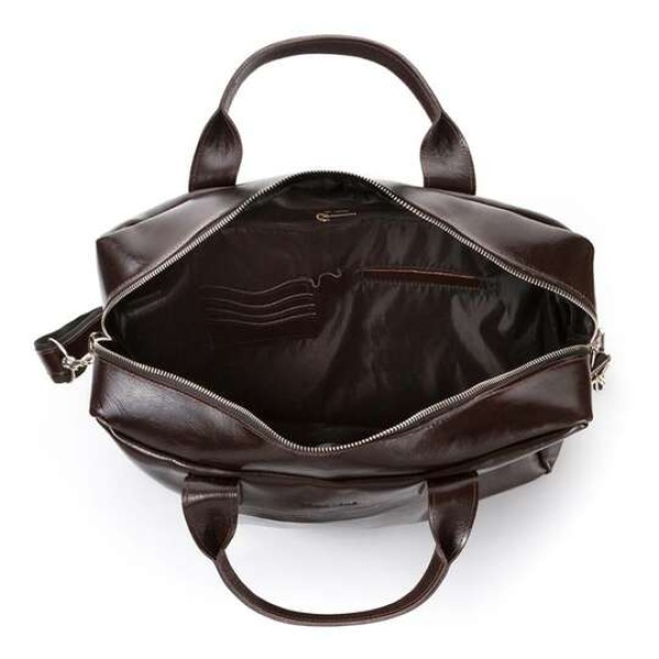 Duża skórzana torba męska Brodrene R03XL – brązowa ciemna