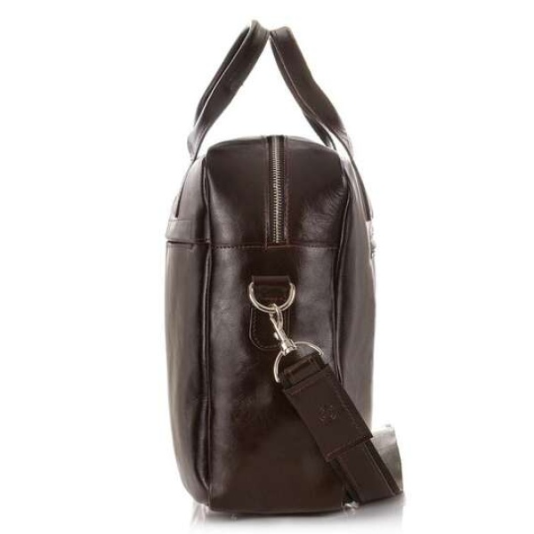 Duża skórzana torba męska Brodrene R03XL – brązowa ciemna