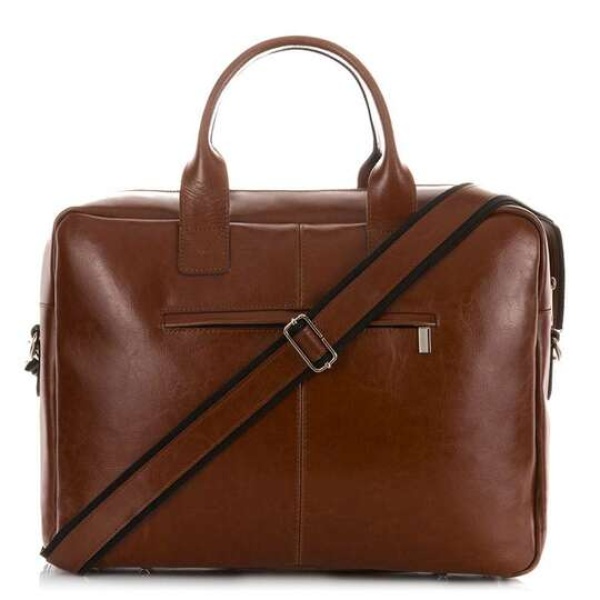 Duża skórzana torba męska Brodrene R03XL – brązowa jasna