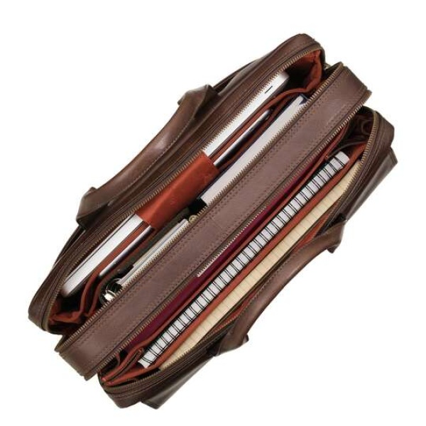 Duża teczka męska ze skóry licowej Visconti ML-24 – brązowy