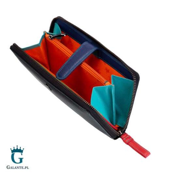 Kolorowy portfel damski na zamek Visconti SP-33 RFID – czarny