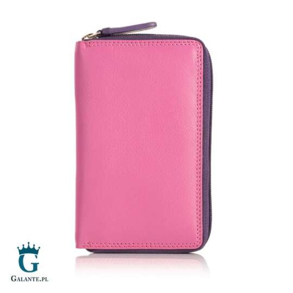 Kolorowy portfel damski na zamek Visconti RB-98 z RFID – jagodowy