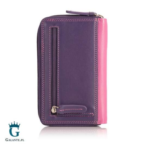 Kolorowy portfel damski na zamek Visconti RB-98 z RFID – jagodowy