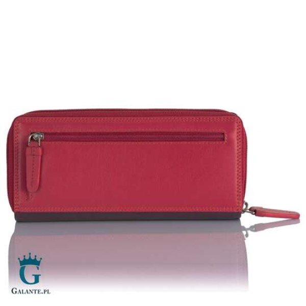 Duży kolorowy portfel skórzany Visconti śliwkowy