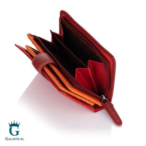 Zgrabny kolorowy portfel damski Visconti czerwony