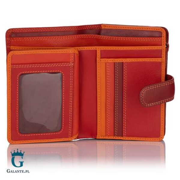 Zgrabny kolorowy portfel damski Visconti czerwony