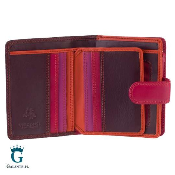 Kolorowy portfelik damski Visconti RB-40 RFID – śliwkowy