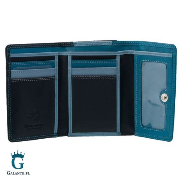 Kolorowy portfelik skórzany Visconti RB-39 RFID – niebieski