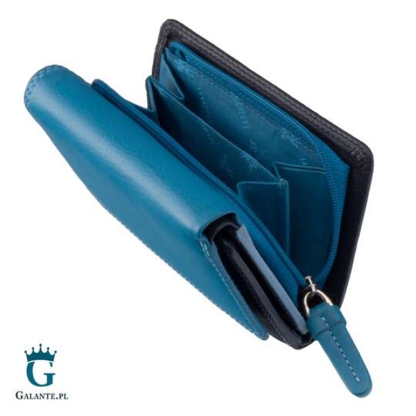 Kolorowy portfelik skórzany Visconti RB-39 RFID – niebieski