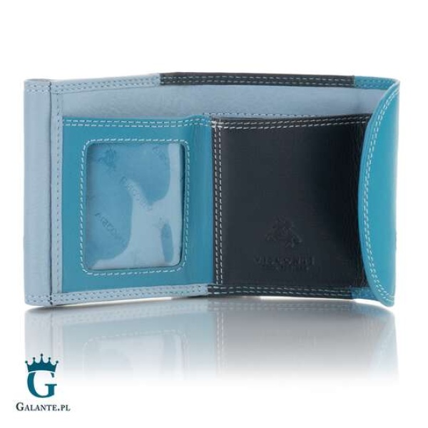 Kolorowy portfelik skórzany Visconti RB-126 niebieski