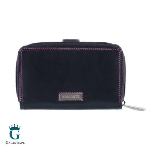 Kolorowy portfel damski na zatrzask Visconti R-13 RFID – jagodowy