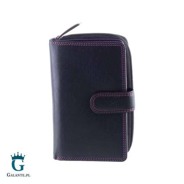 Kolorowy portfel damski na zatrzask Visconti R-13 RFID – jagodowy