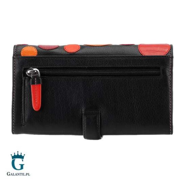 Duży portfel damski w kropki Visconti P-2 RFID – jagodowy