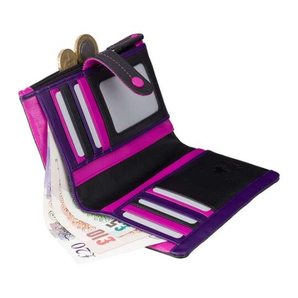 Kolorowy portfel damski Visconti M-87 z RFID – czarny