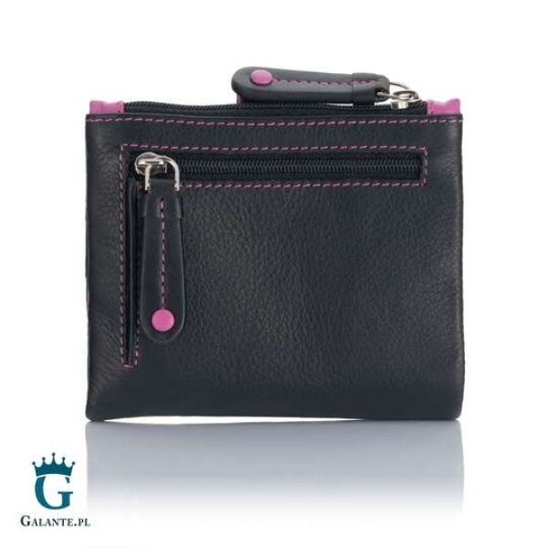 Mały kolorowy portfel damski skóra Visconti czarny