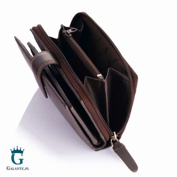 Skórzany portfel damski Visconti HT-33 RFID – Choco