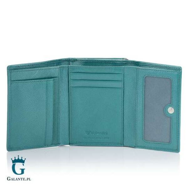 Mały portfel damski na bigiel Valentini Metallic zielony