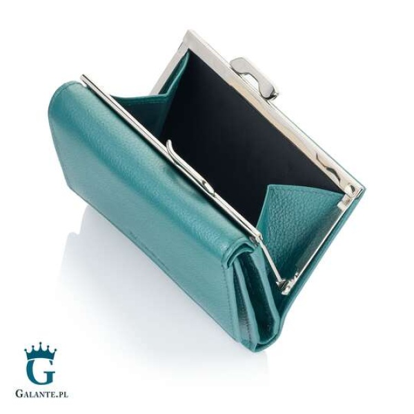 Mały portfel damski na bigiel Valentini Metallic zielony