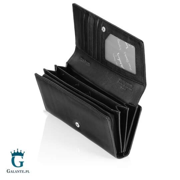 Duży portfel damski ze skóry włoskiej Pierre Cardin 06 ITALY 121 – czarny
