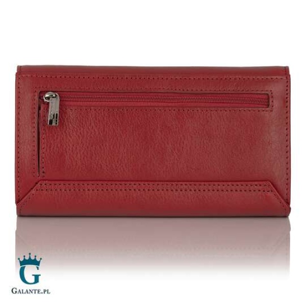 Duży portfel damski ze skóry włoskiej Pierre Cardin 06 ITALY 102 – czerwony