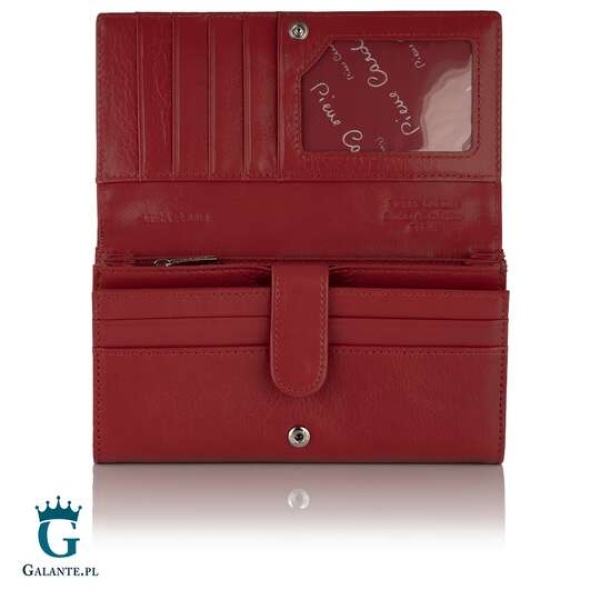 Duży portfel damski ze skóry włoskiej Pierre Cardin 06 ITALY 102 – czerwony