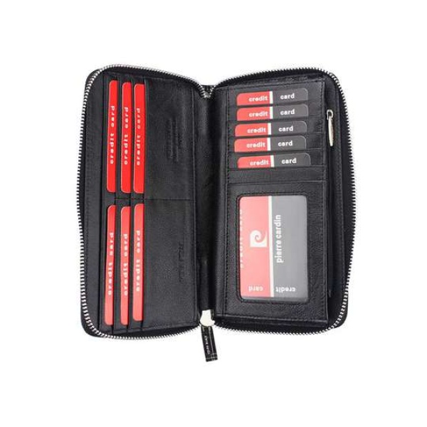 Pojemny portfel damski PIERRE CARDIN na zamek 05 LINE 119 – czarny