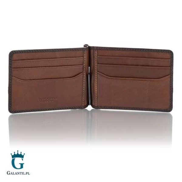 Mała Skórzana Banknotówka Męska Visconti Atelier AT-70 brązowa