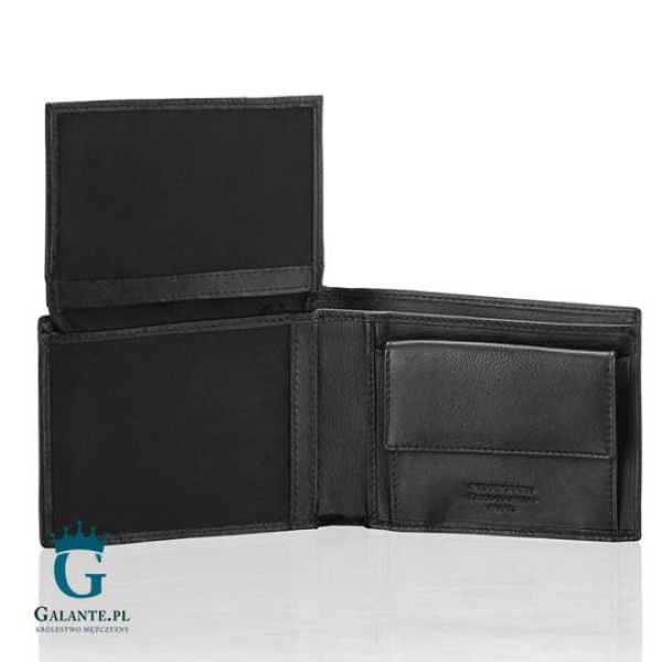 Skórzany portfel męski Pierre Cardin TILAK07 8866 czarno-niebieski