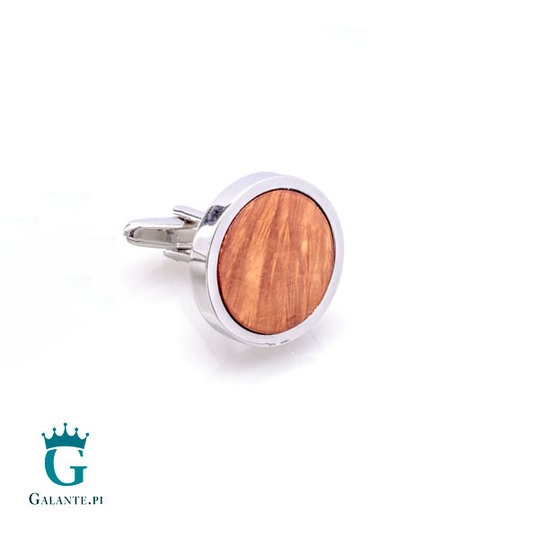 Okrągłe spinki do mankietów z drewnem X2 BRIAR2