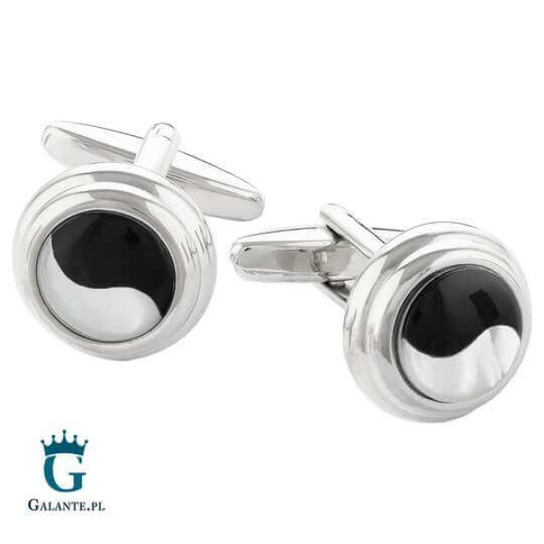 Spinki do mankietów Perłowe Yin i Yang X2 AJ355