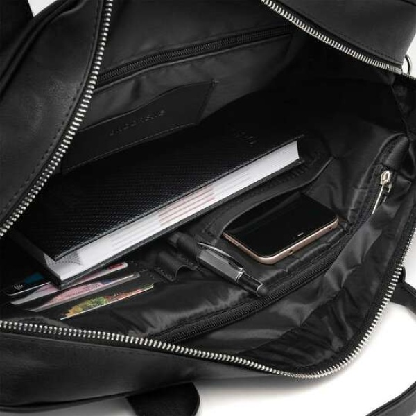 Torba męska na ramię ze skóry eko Brodrene B02 czarna