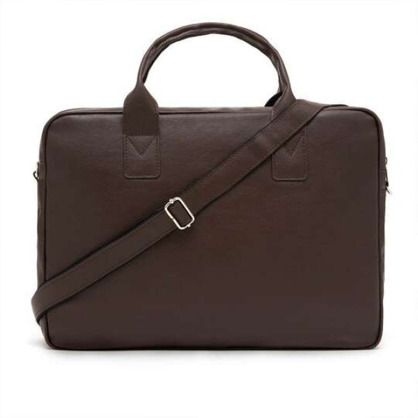 Torba męska na ramię ze skóry eko Brodrene B02 brązowa