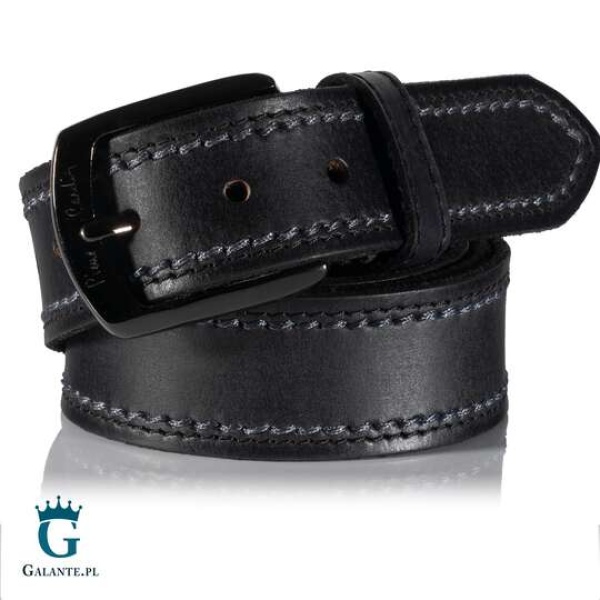 Skórzany pasek męski Pierre Cardin 610 KAM01 – czarny