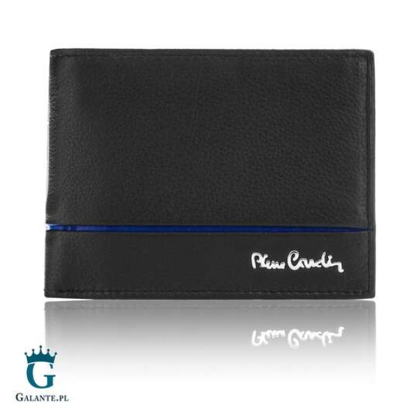 Skórzany portfel męski Pierre Cardin TILAK15 8806 czarno-niebieski