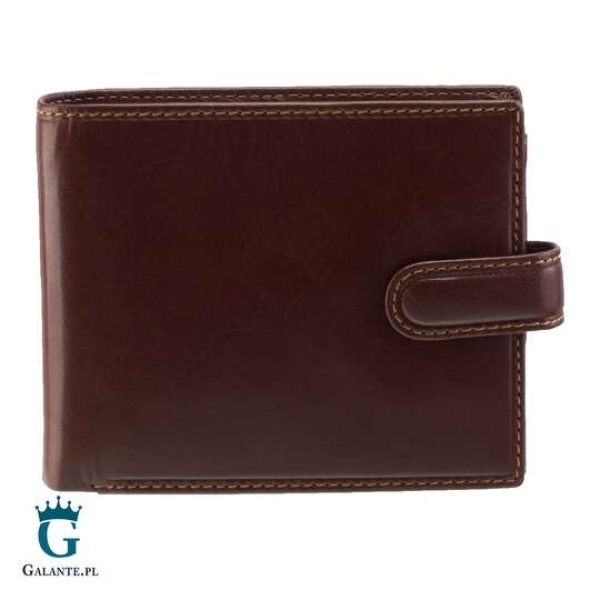 Klasyczny portfel męski z zapięciem Visconti MZ-5 RFID – brązowy