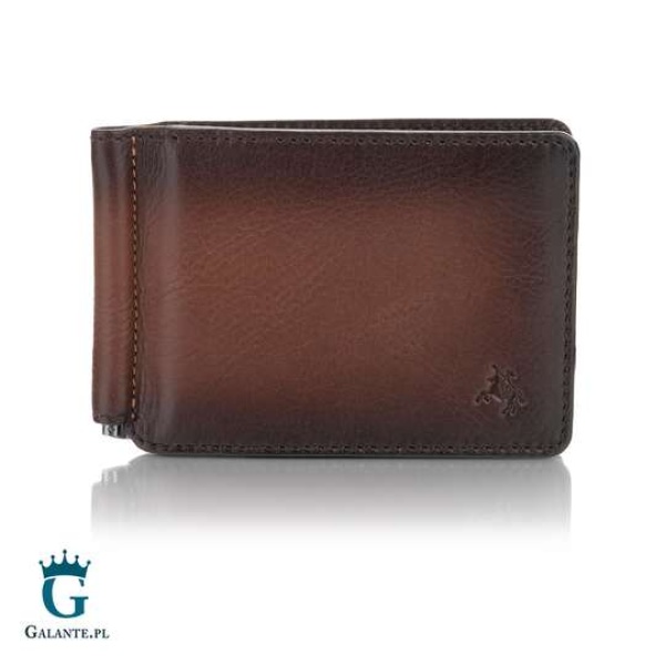 Mała Skórzana Banknotówka Męska Visconti Atelier AT-70 brązowa