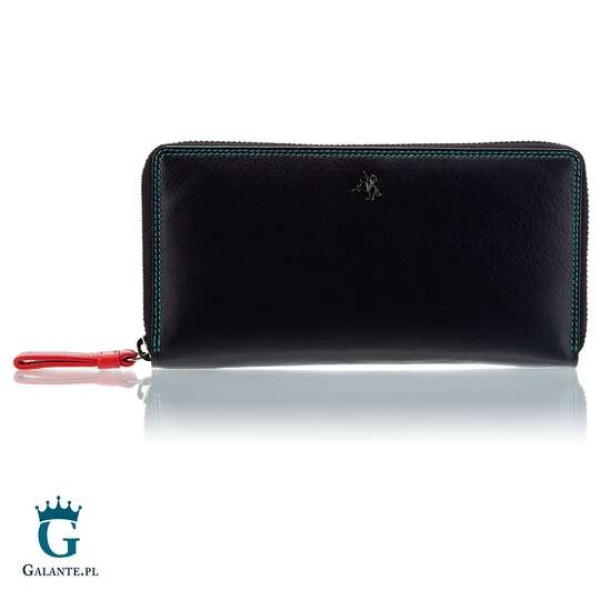 Kolorowy portfel damski na zamek Visconti SP-33 RFID – czarny