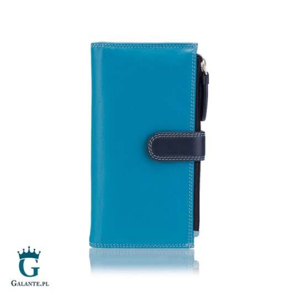 Duży wielokolorowy portfel damski Visconti RB-100 RFID – niebieski