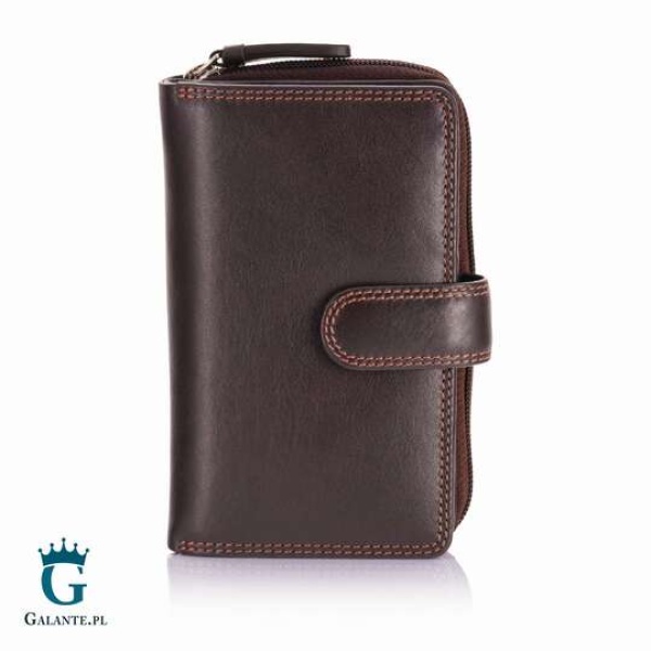 Skórzany portfel damski Visconti HT-33 RFID – Choco
