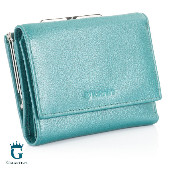 Mały portfel damski na bigiel Valentini Metallic zielony