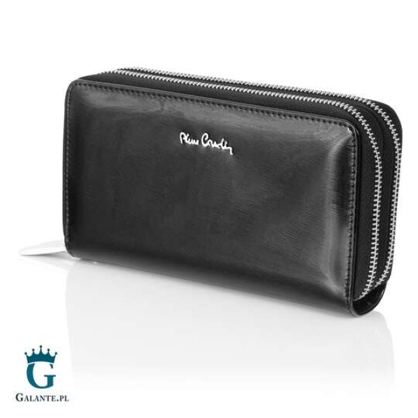 Duży portfel damski Pierre Cardin z dwiema kieszeniami zapinanymi na zamek – czarny