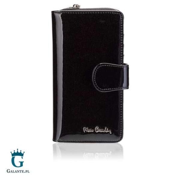 Portfel damski Pierre Cardin skóra lakier czarny