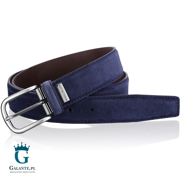 Granatowy pasek skórzany Miguel Bellido 150-32-7705-12