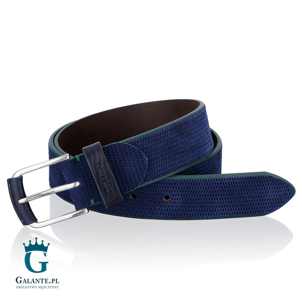Granatowy pasek zamszowy Miguel Bellido casual/sport 950-38-1485-53-026