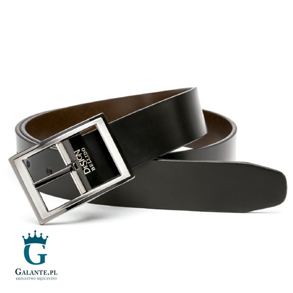 Dwustronny pasek męski Czarny i Brązowy Miguel Bellido 4896-35-1987-09-050