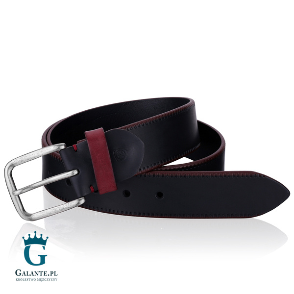 Czarny pasek skórzany do spodni Miguel Bellido 940-38-1907-23-001