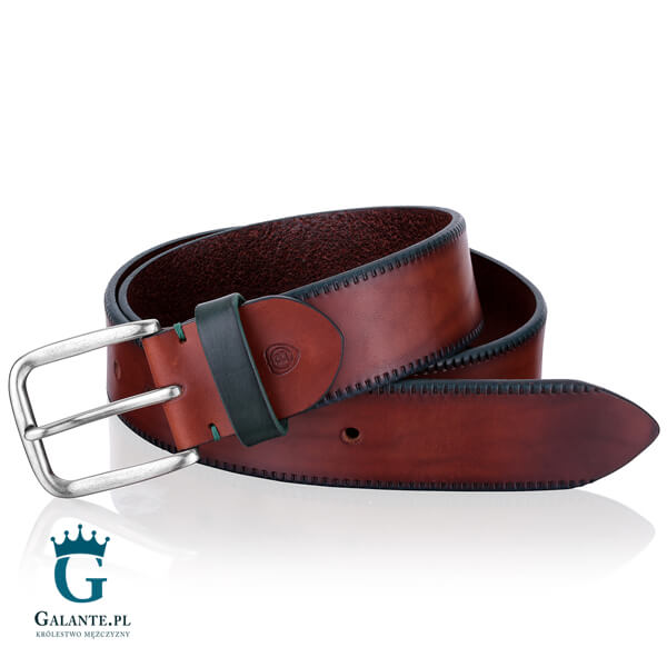 Czarna skórzana bransoleta męska T659